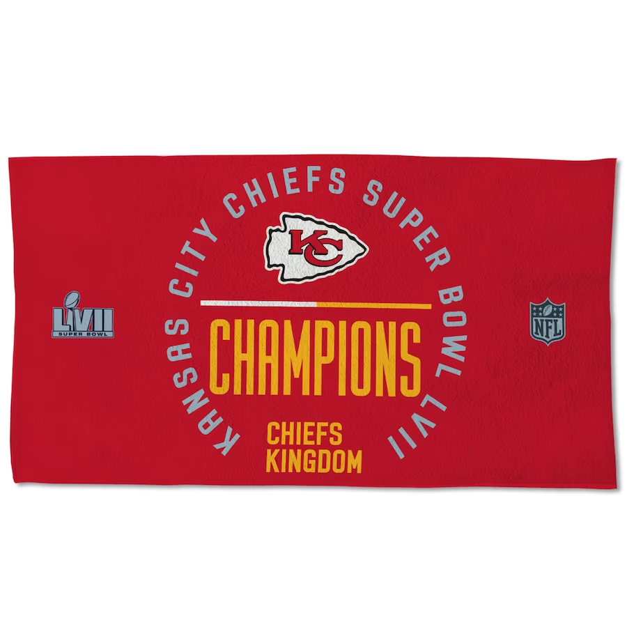 KANSAS CITY CHIEFS SUPER BOWL LVII CHAMPIONS LOCKER ROOM 22" X 42" 2-SIDED TOWEL