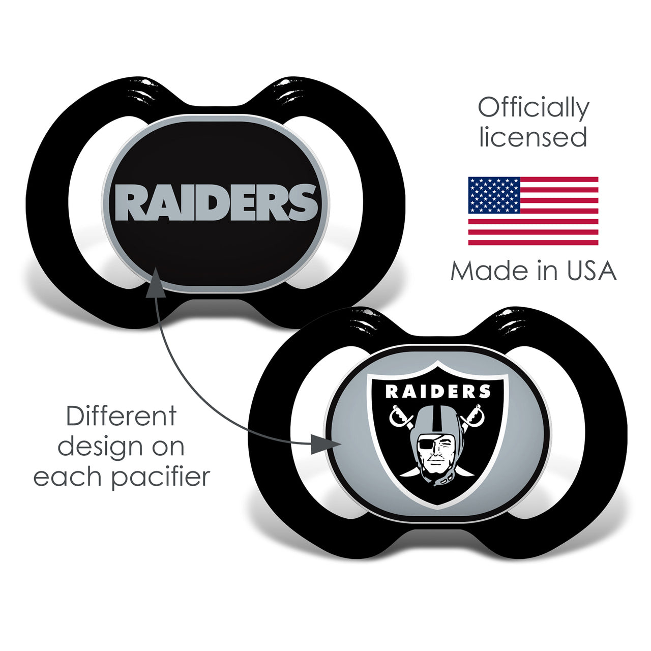 LAS VEGAS RAIDERS 2-PACK PACIFIERS