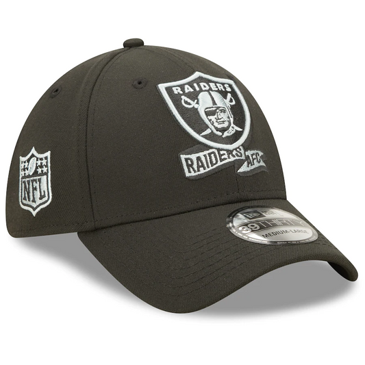 LAS VEGAS RAIDERS 2022 SIDELINE 39THIRTY FLEX FIT HAT - BLACK/ WHITE