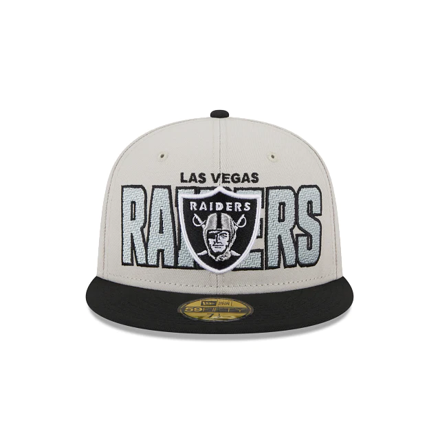 Men's Las Vegas Raiders New Era Stone/Black 2023 NFL Draft On Stage 59FIFTY  Fitted Hat