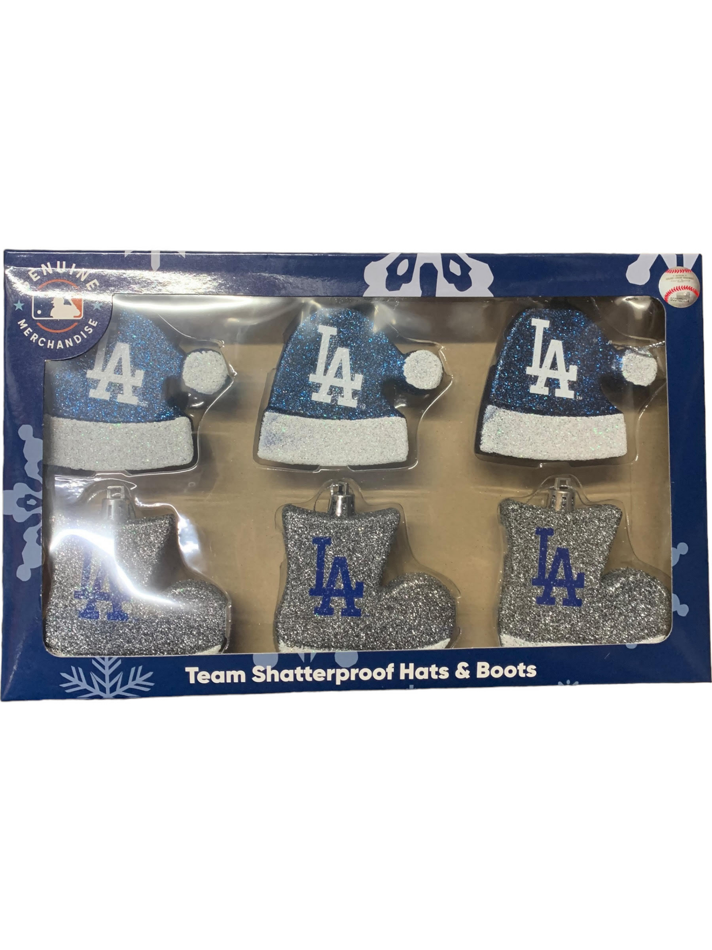 LOS ANGELES DODGERS 6PK GORROS Y BOTAS DE SANTA ADORNOS DE NAVIDAD IMPERMEABLES