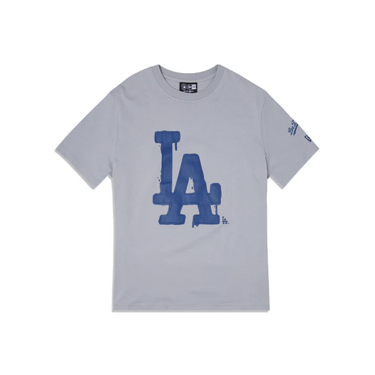 Los Angeles Dodgers New Era Girls Youth Pinstripe V-Neck T-Shirt - White