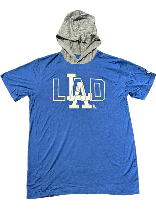 LOS ANGELES DODGERS SUÉTER DE MANGA CORTA CON CAPUCHA Y LOGOTIPO DOBLE PARA HOMBRE