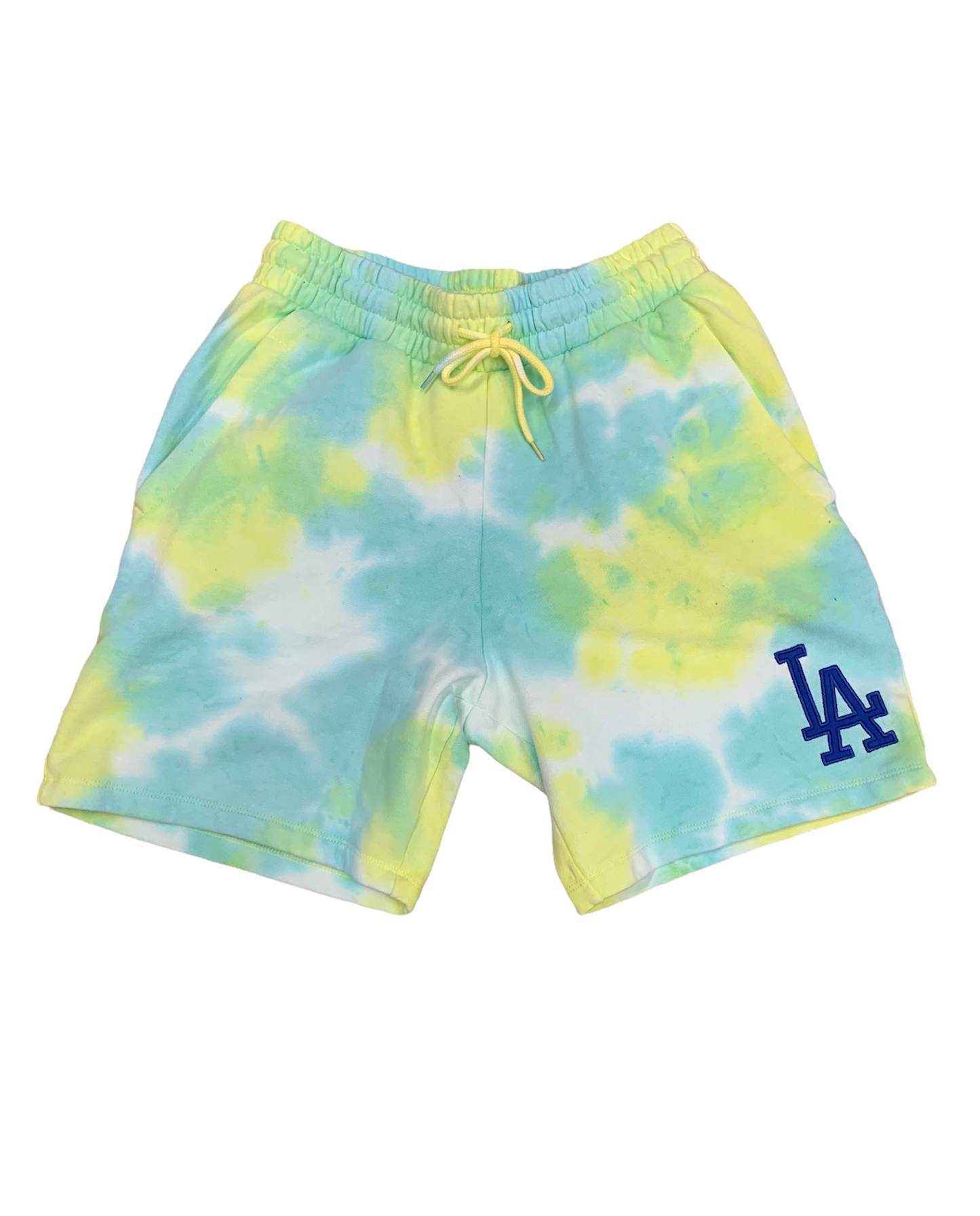 LOS ANGELES DODGERS NEON TIE DYE NEW ERA SHORTS