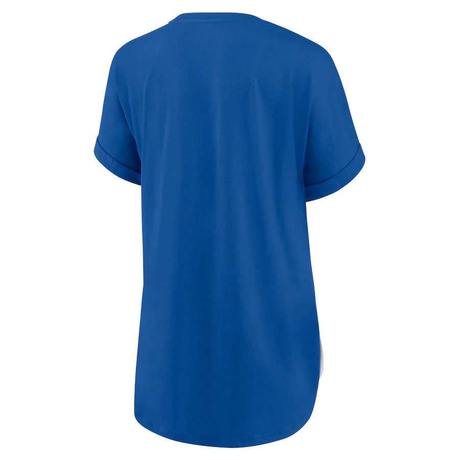 Women's Los Angeles Dodgers Rhinestone Baseball V-neck T-Shirt Tee  Bling Lady
