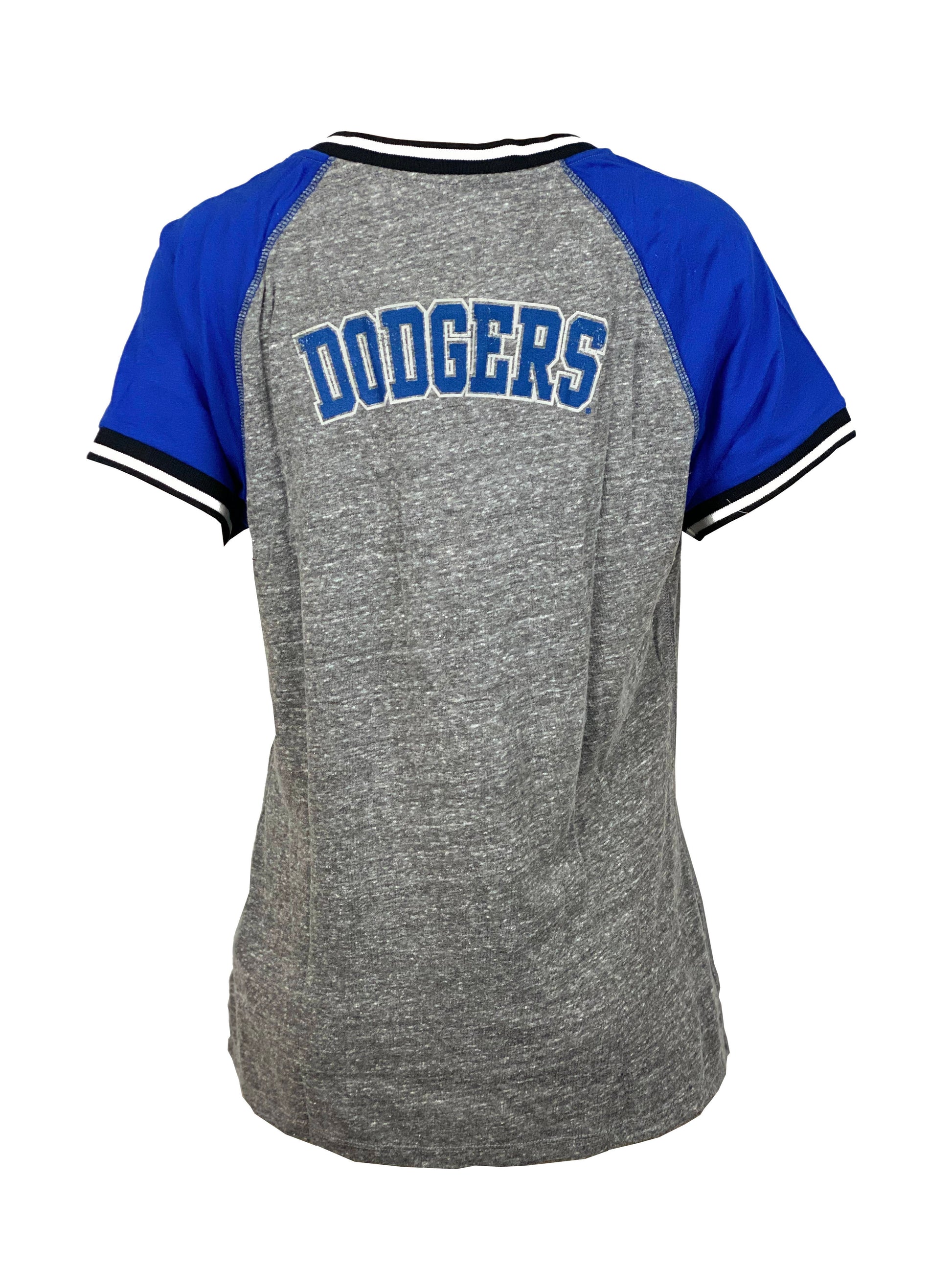 MLB Los Angeles Dodgers Women's Short Sleeve V-Neck T-Shirt - S