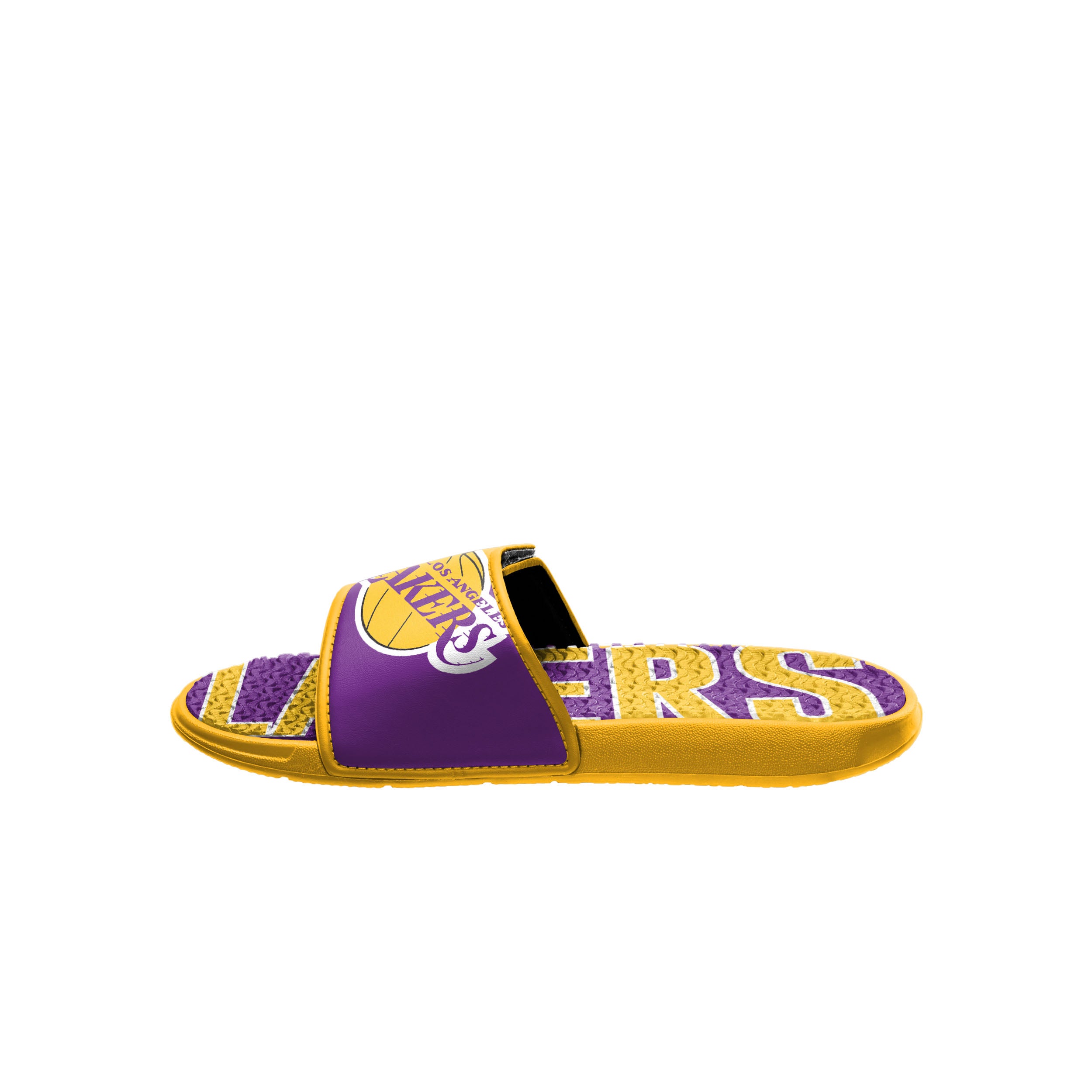 LOS ANGELES LAKERS MEN S BIG LOGO GEL SLIDE JR S SPORTS