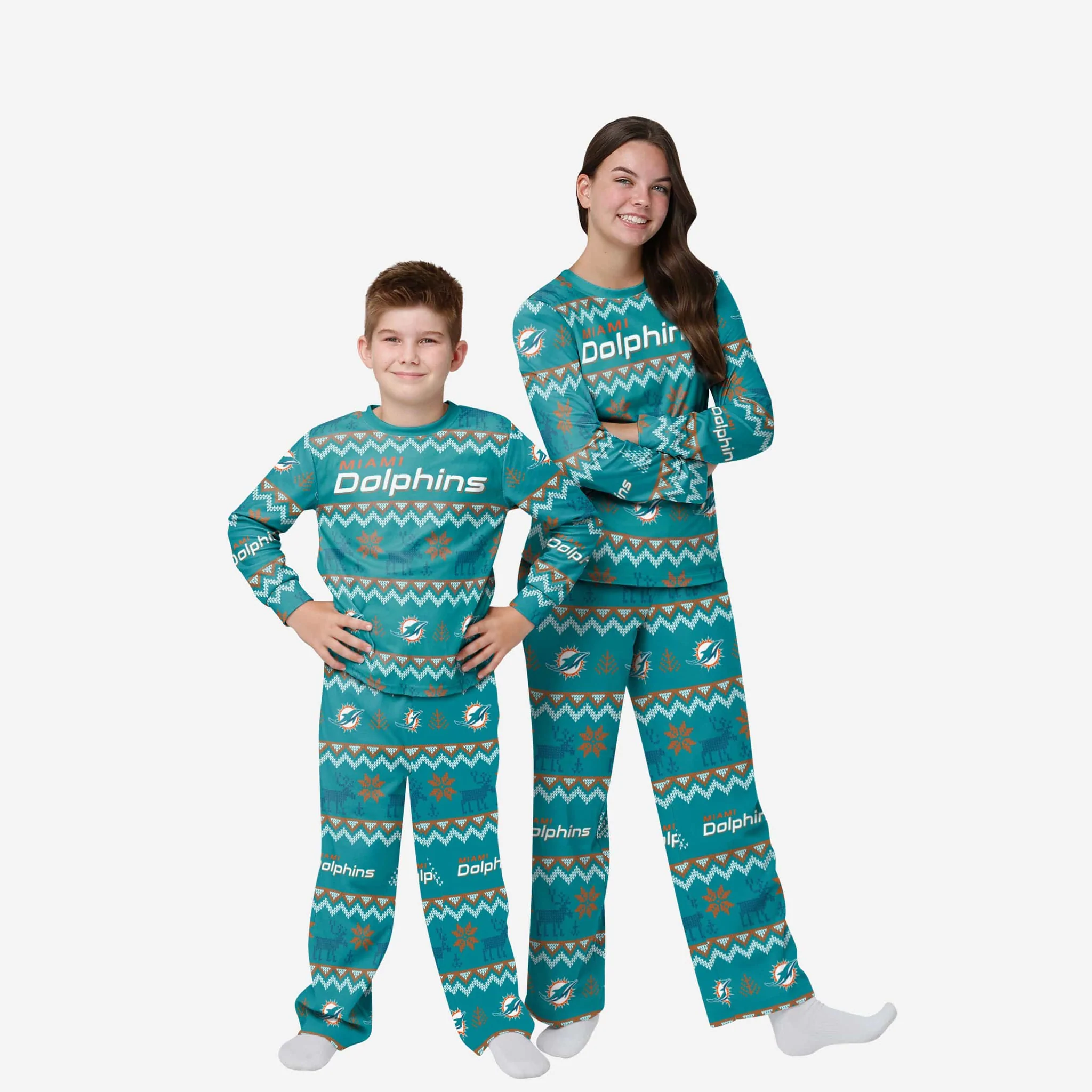 Outerstuff Miami Dolphins Kids All Over Print Pajamas 21 / M