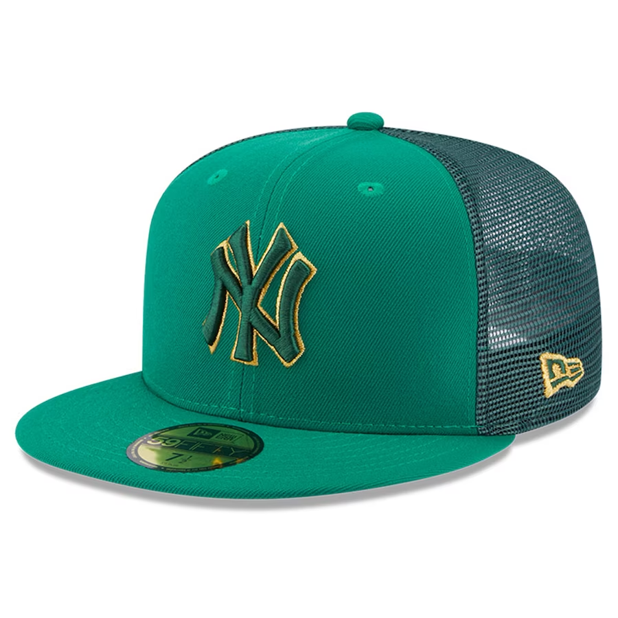 New York Yankees New Era Red Under Visor 59FIFTY Fitted Hat - Gold