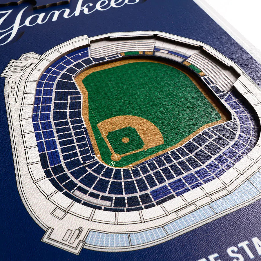 NEW YORK YANKEES 3D STADIUM VIEW WOOD BANNER