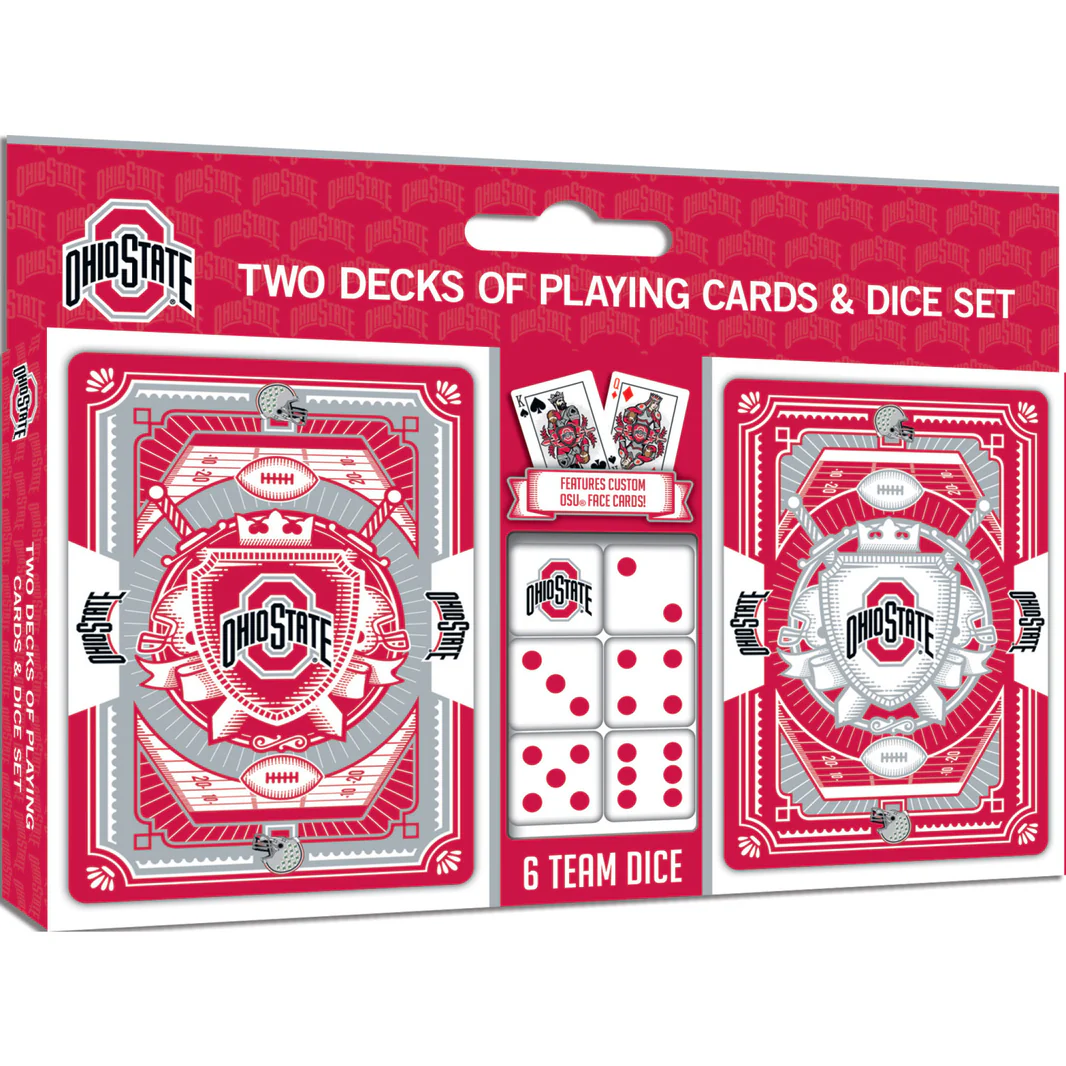 OHIO STATE BUCKEYES 2-PACK CARD AND DICE SET