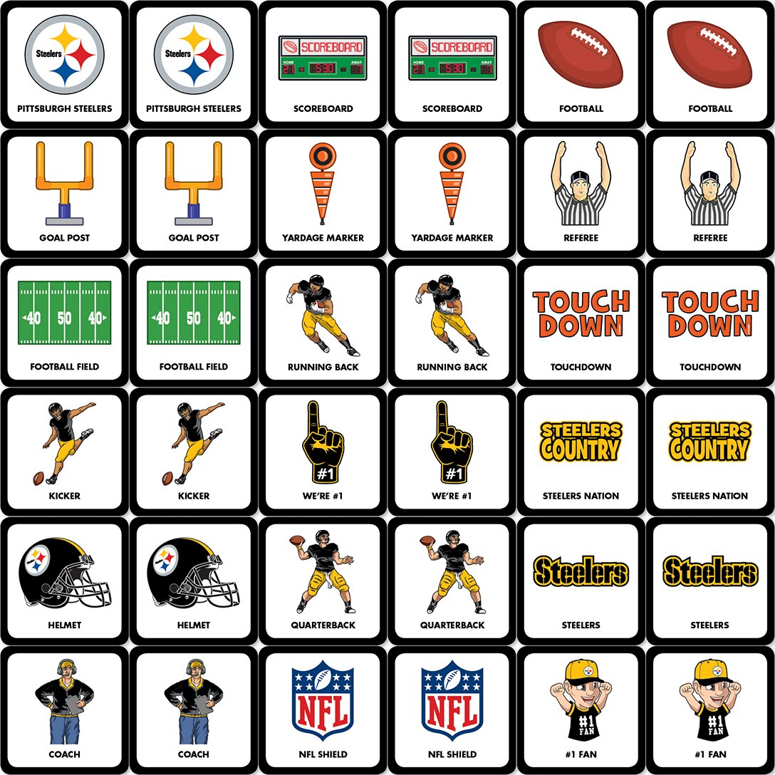 JUEGO DE PAREJAS DE LOS PITTSBURGH STEELERS