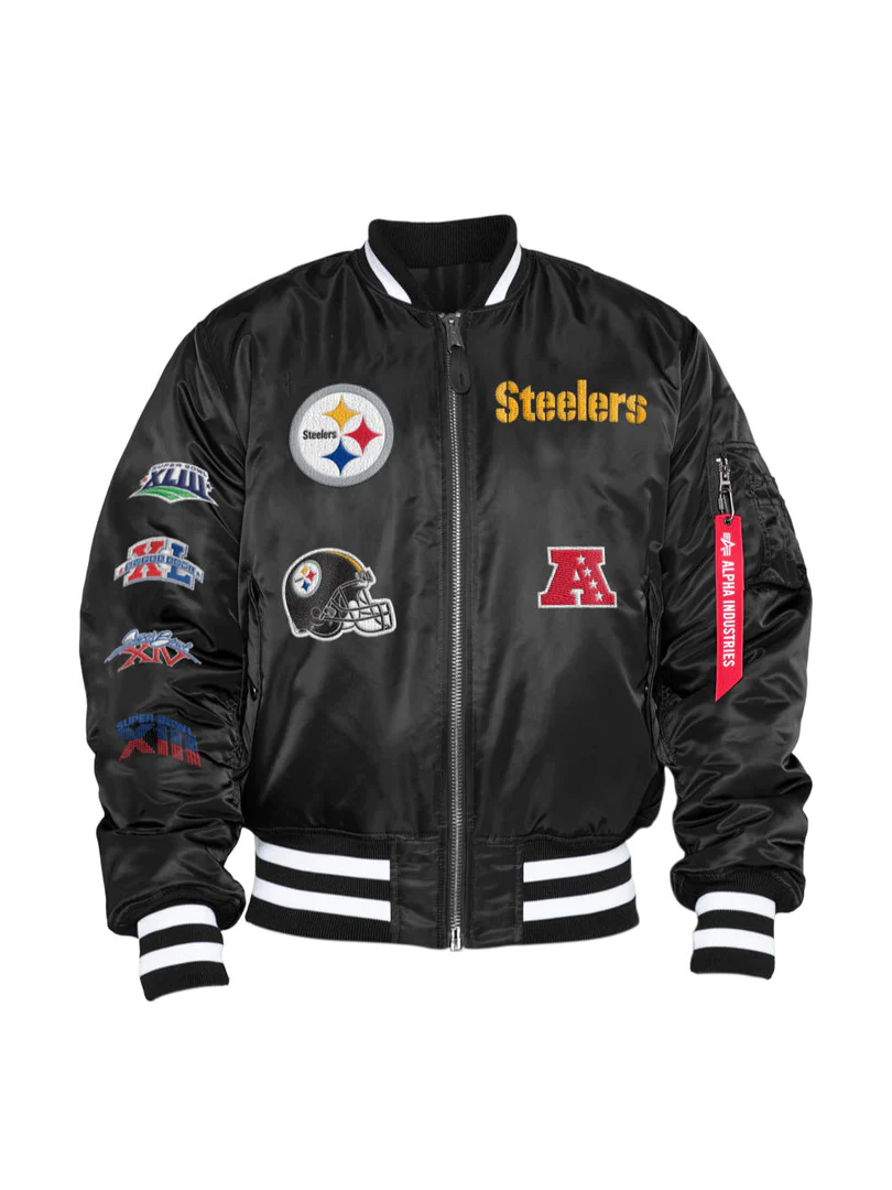 CHAQUETA BOMBER REVERSIBLE ALPHA INDUSTRIES DE PITTSBURGH STEELERS PARA HOMBRE