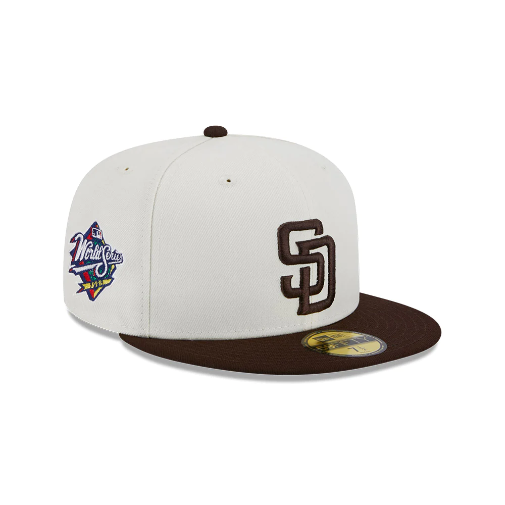 SAN DIEGO PADRES RETRO PATCH 59FIFTY FITTED HAT - CREAM/ BROWN