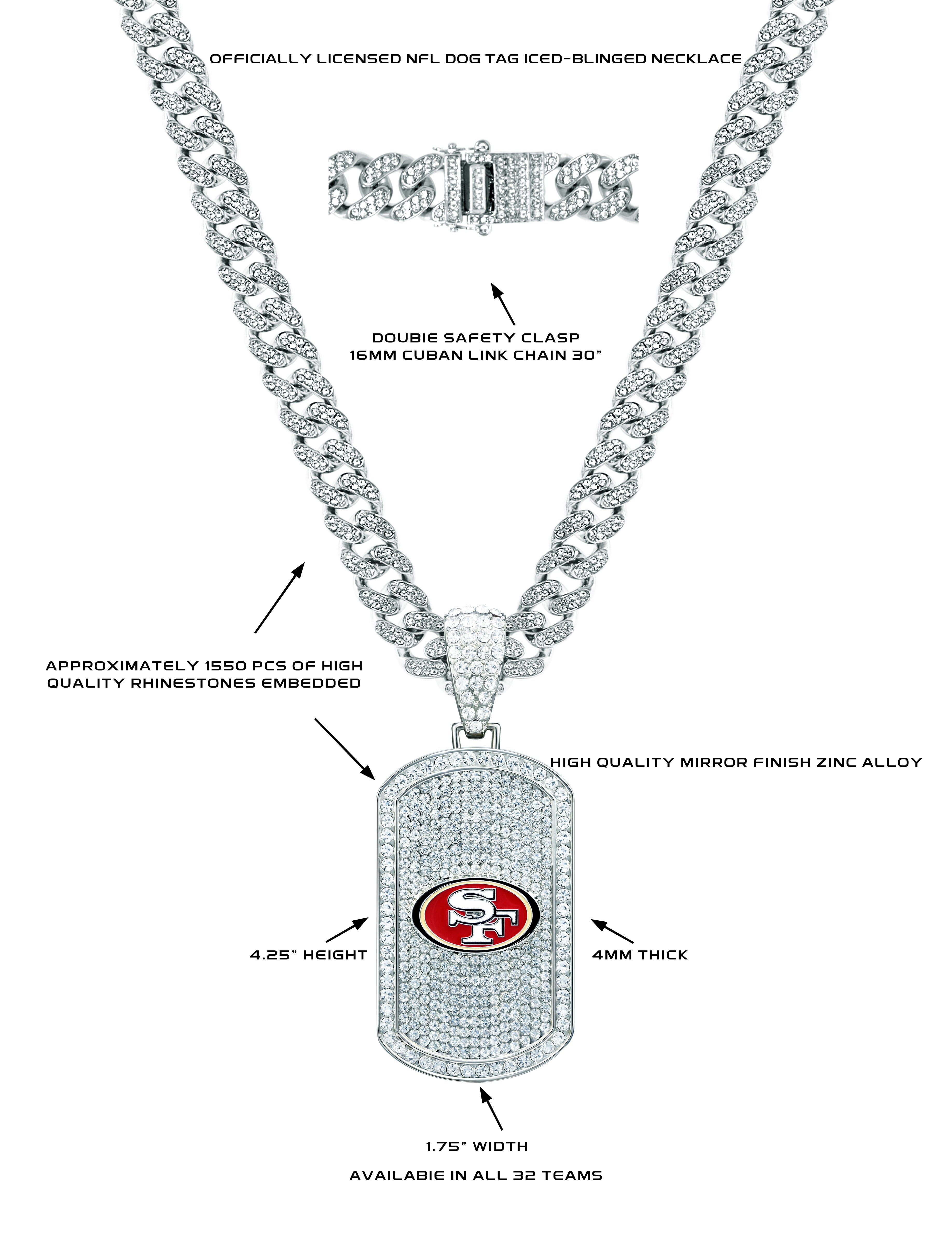 San Francisco 49ers Gold-Plated Bar Necklace