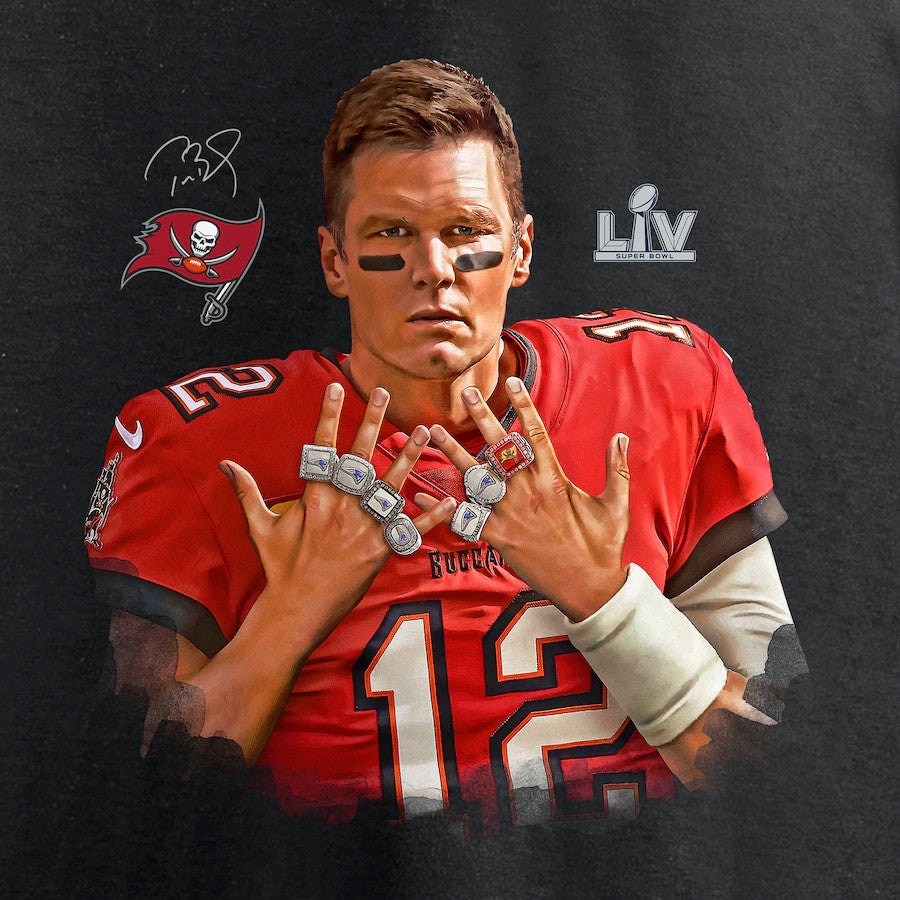 SEVEN Super Bowl rings. Tom Brady showing off. @brgridiron 